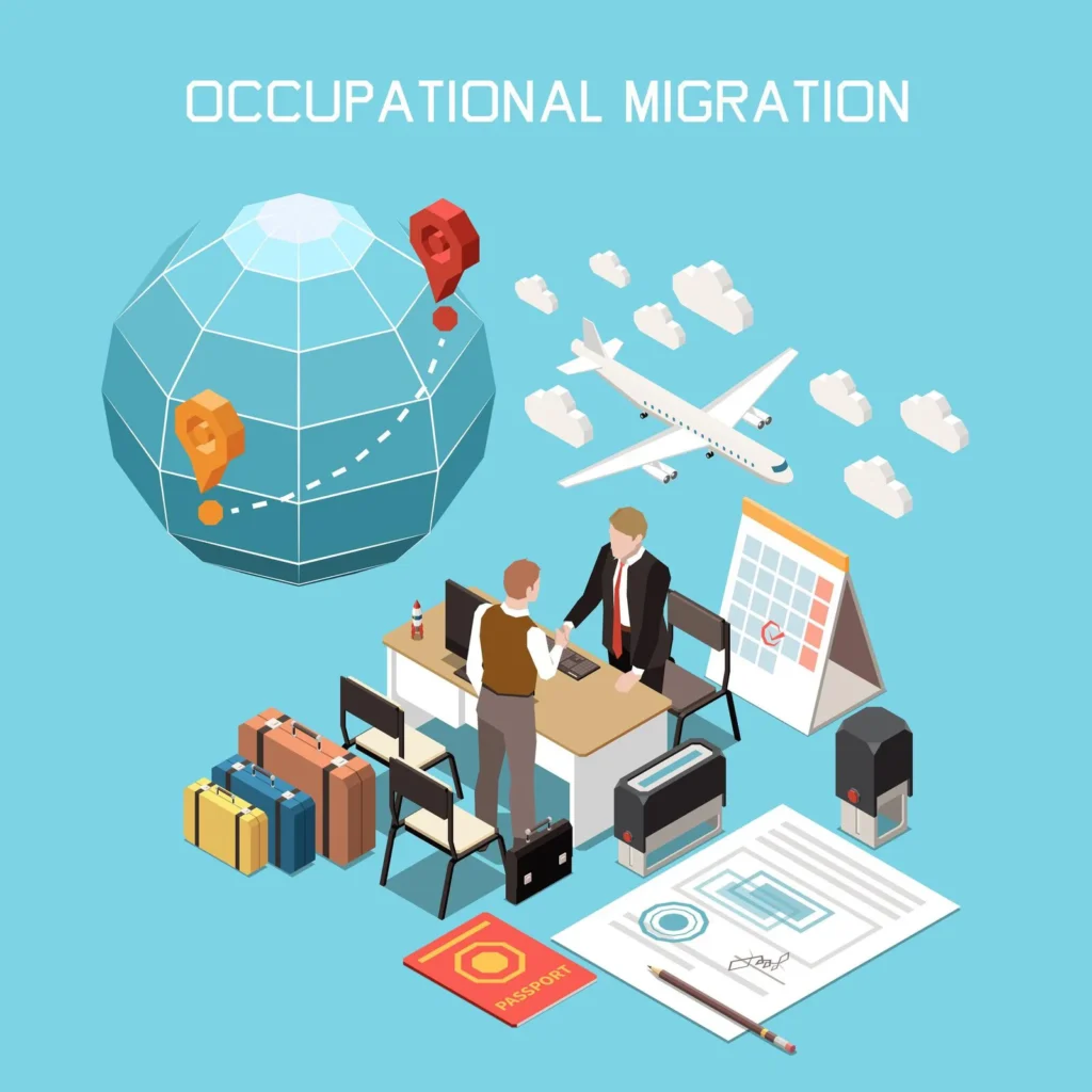 population mobility migration displacement isometric composition 1284 62408