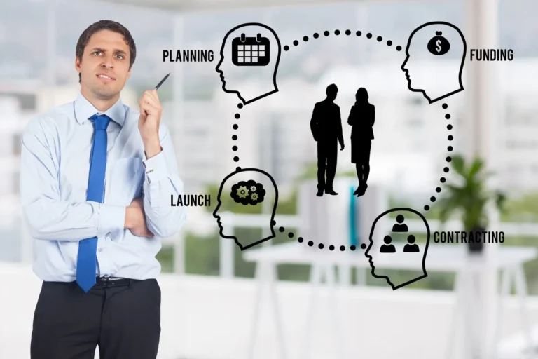 thoughtful-man-with-infographic-with-heads_1134-460