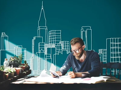 caucasian-man-working-with-building-illustration-green-background_53876-30072